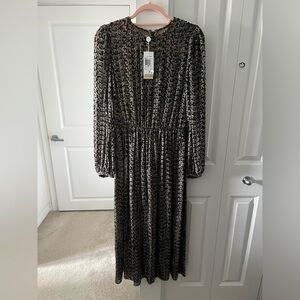 Vintage Michael Kors | Chocolate Patterned Long Dress | Size 4 US